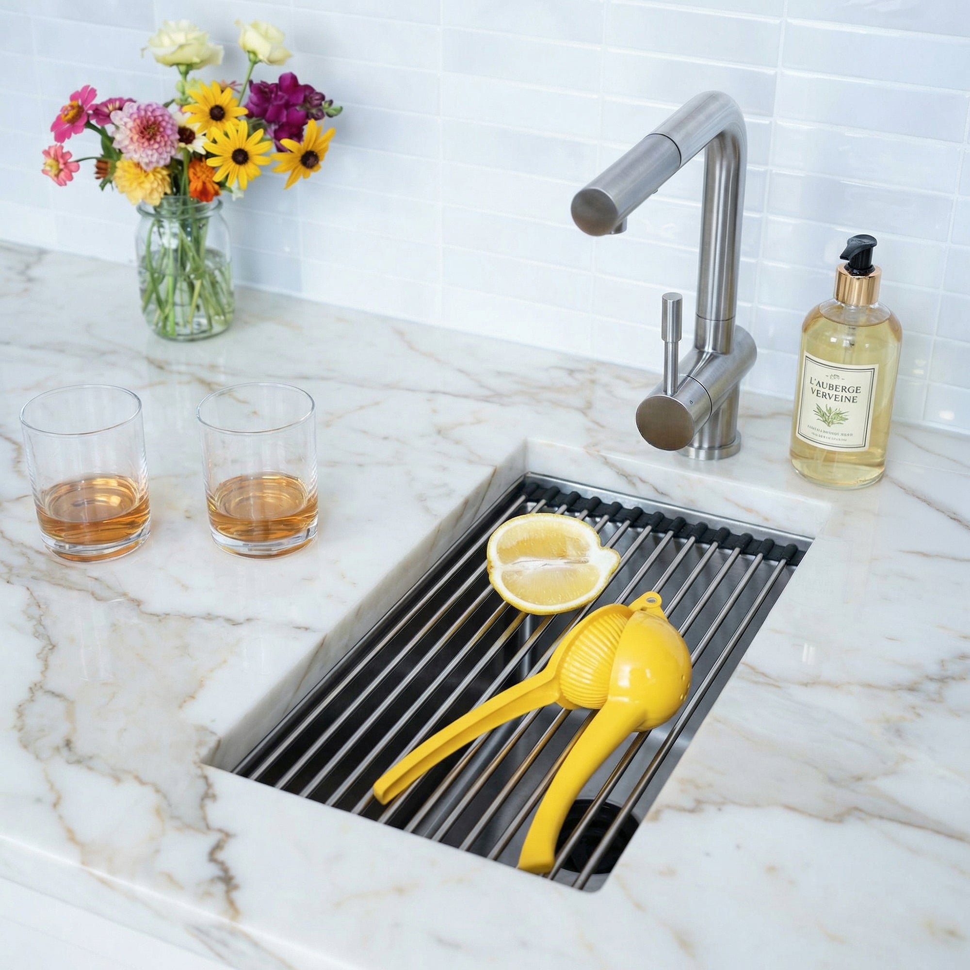 10" stainless steel undermount workstation prep sink with sink accessory for wet bar