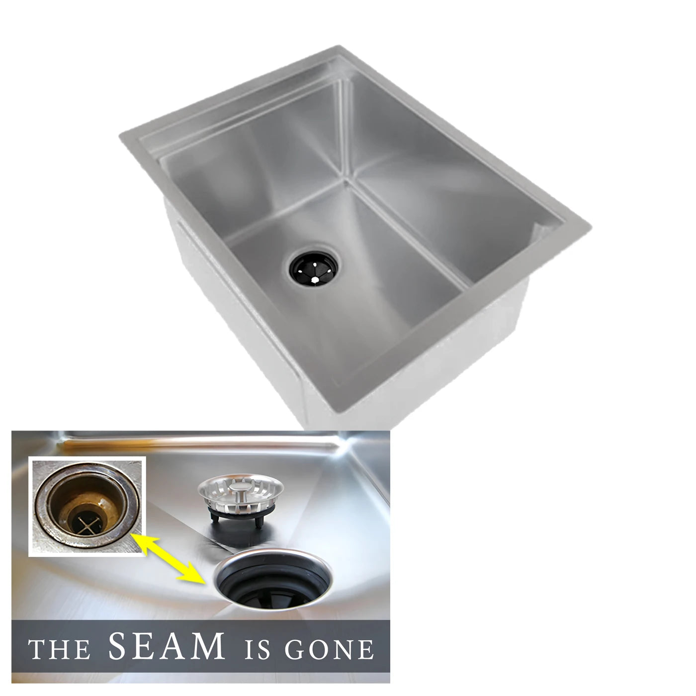 15-inch workstation bar sink with a single bowl, made of 16-gauge stainless steel. Ideal for bar or prep areas with an undermount installation.