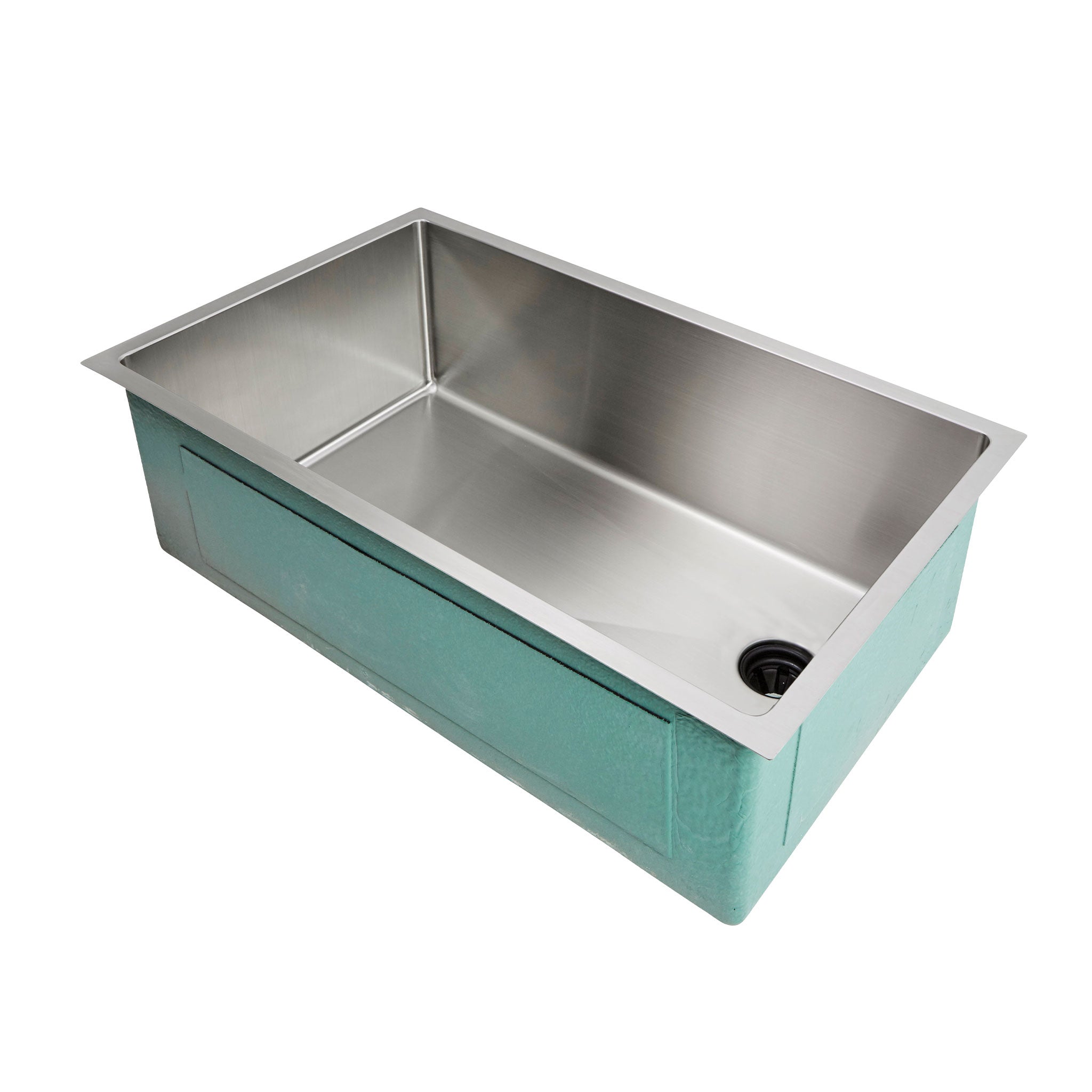 28-inch undermount stainless steel kitchen sink with a 10-inch deep single bowl and offset reversible drain. Made from 16-gauge 304 stainless steel.