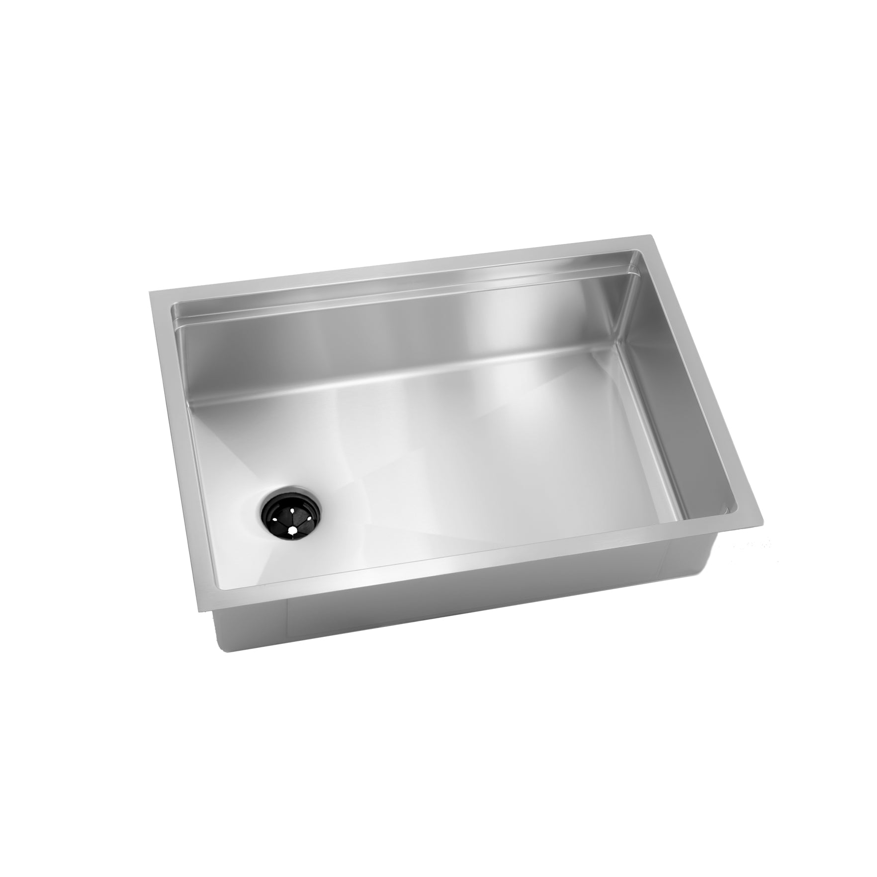 28 inch stainless steel undermount workstation sink with 8 inch depth and reversible seamless drain.