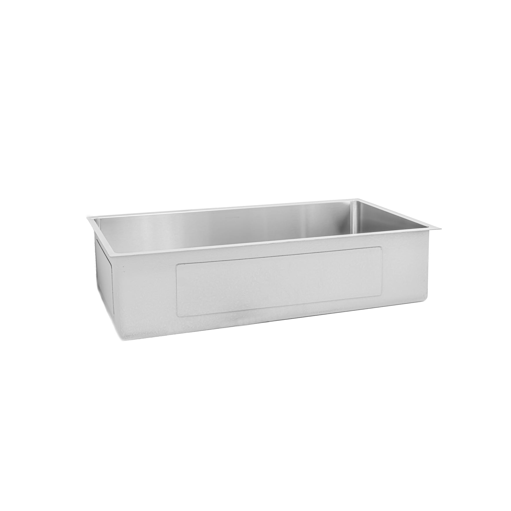 Side view of 31-inch stainless steel undermount kitchen sink, highlighting its durable 16-gauge construction and modern rectangular design.