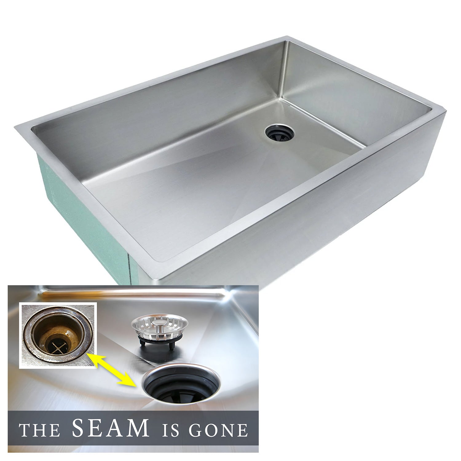 32 inch 16 gauge stainless steel single basin farmhouse apron front kitchen sink with offset drain on the right