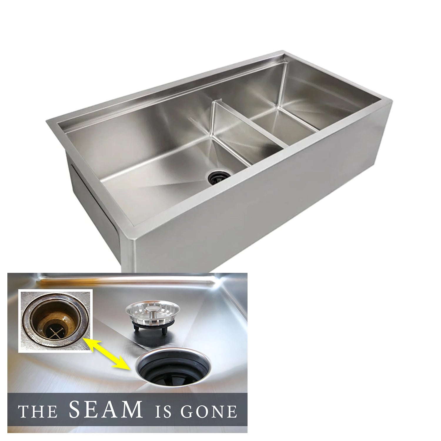 39" Dual Basin Workstation Farmhouse Kitchen Si