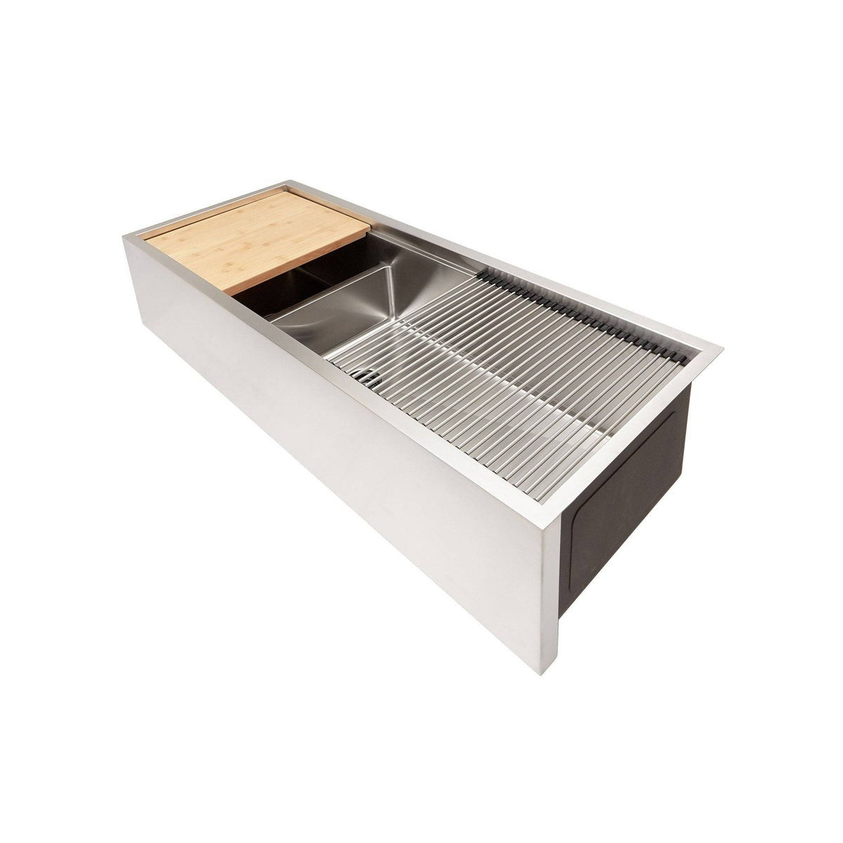46 inch double bowl apron front workstation sink