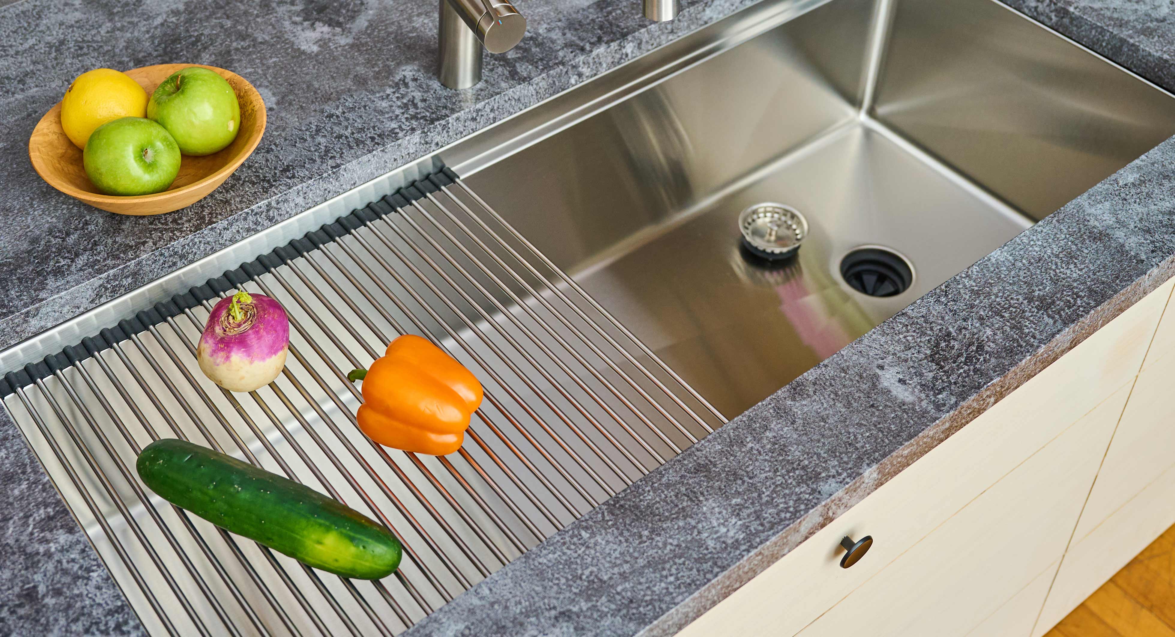 50 inch single basin 16 gauge stainless steel undermount workstation kitchen sink with offset drain