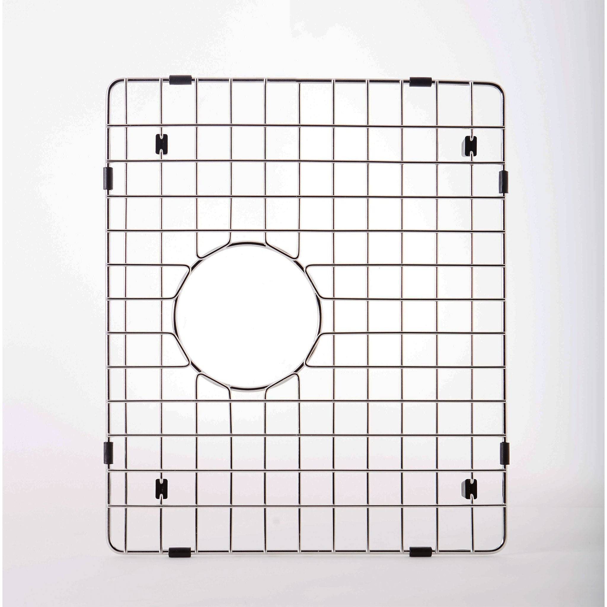 GRID - 36" small bowl stainless steel sink grid (GR-5LAD36-SM) with a durable wireframe design and central drain opening for efficient water flow.