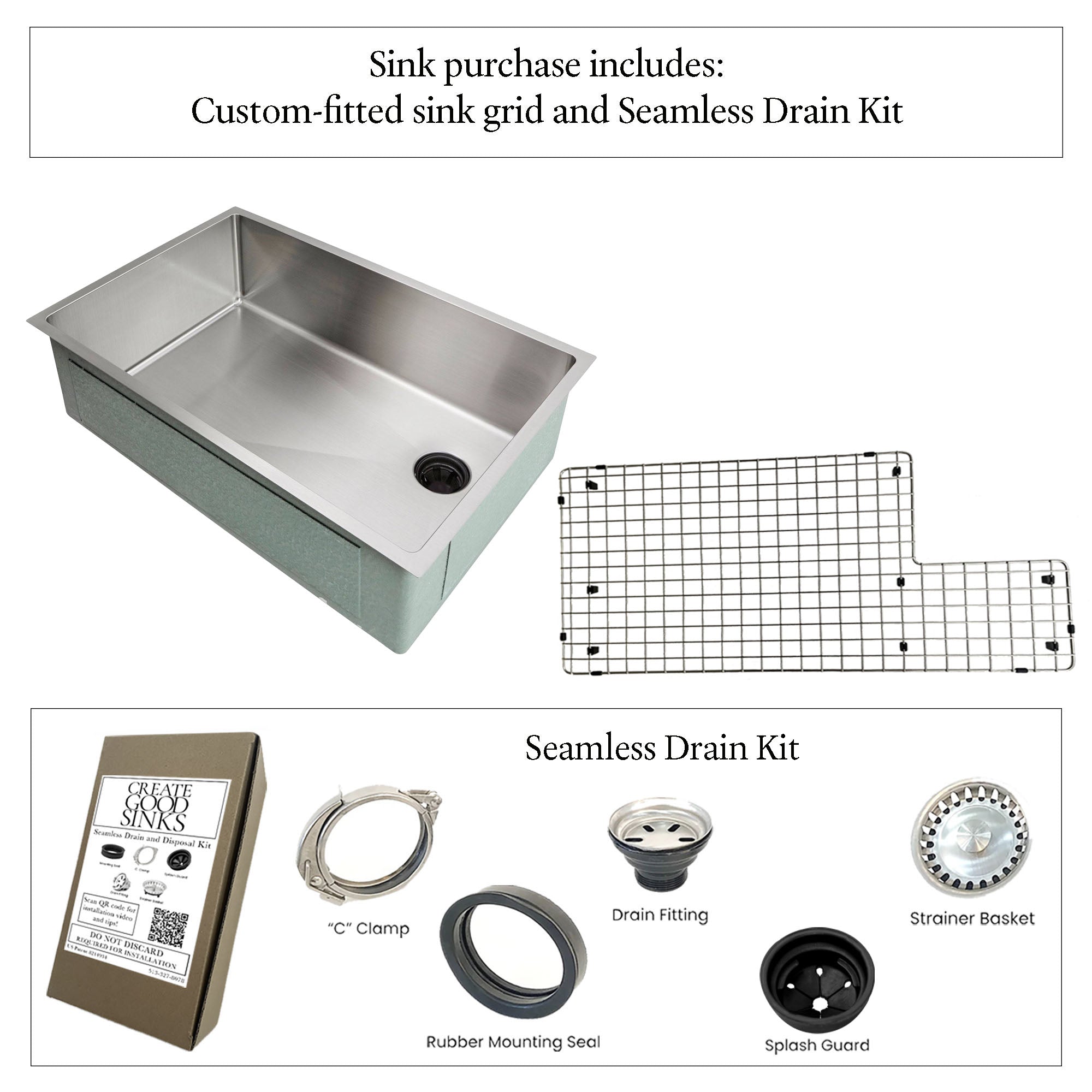 28" Stainless Steel Undermount Kitchen Sink - Single Bowl - Offset Drain Right - 8" Depth (5S28R-8)