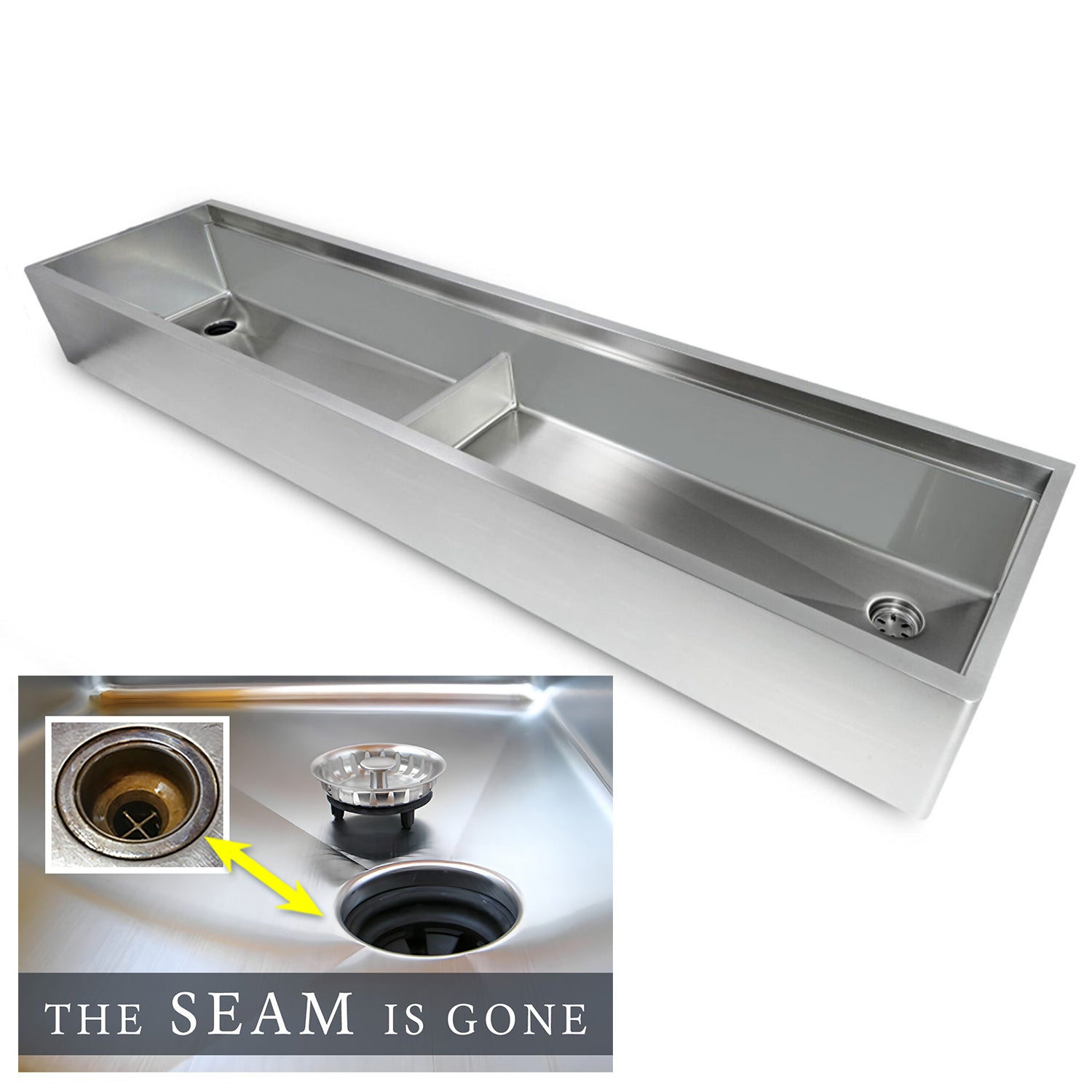 84-inch stainless steel workstation sink integrated accessories for versatile kitchen use.