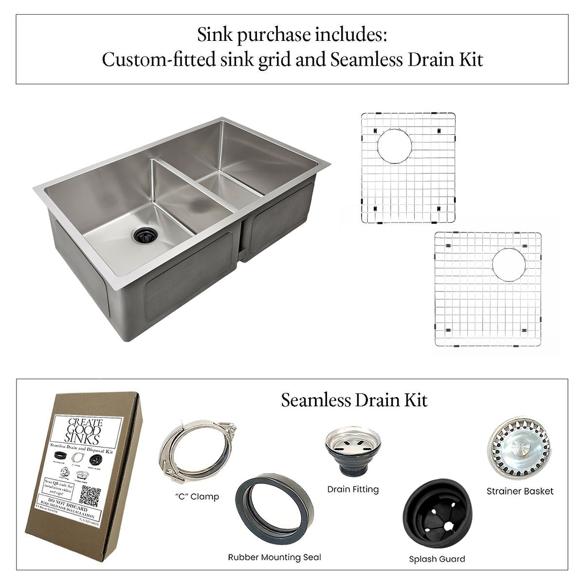 31" Stainless Steel Undermount Kitchen Sink - Double Bowl - Large Bowl Left (5D31-10)