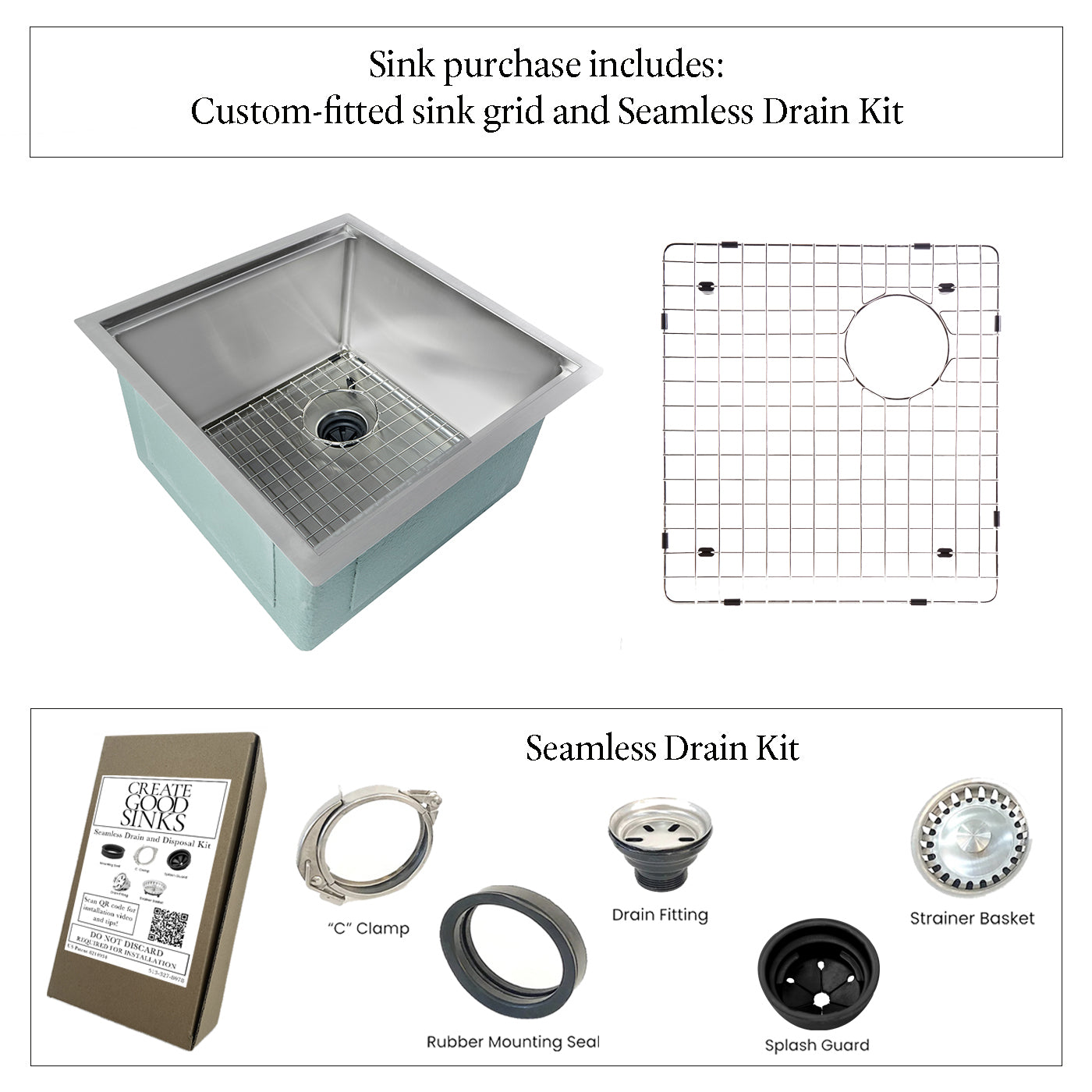 19" Undermount Workstation Prep Sink – 16 Gauge Stainless Steel Single Bowl – Offset Drain Right – Seamless Drain (5LS19R)