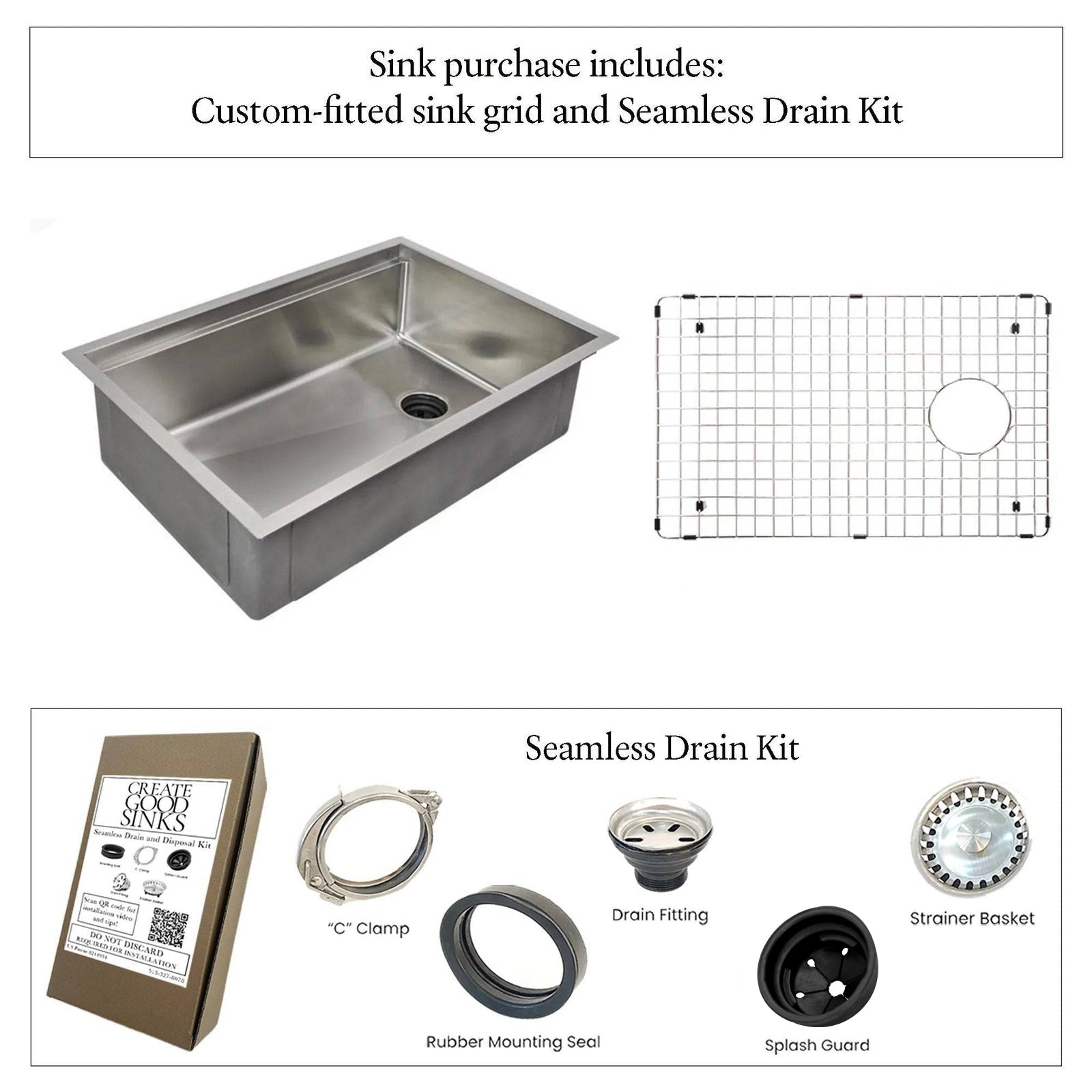 31" Workstation Kitchen Sink - 8" Depth - Single Bowl - Offset Drain - Reversible (5LS31C-8)