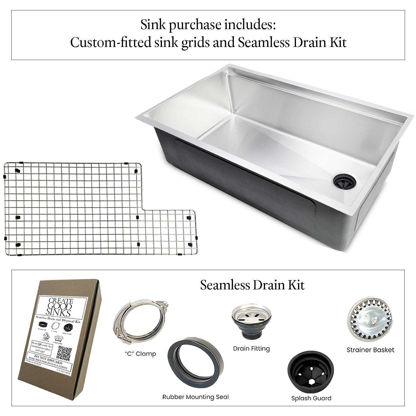 37" Large Workstation Kitchen Sink - Single Bowl - Offset Drain Right (5LS37R)