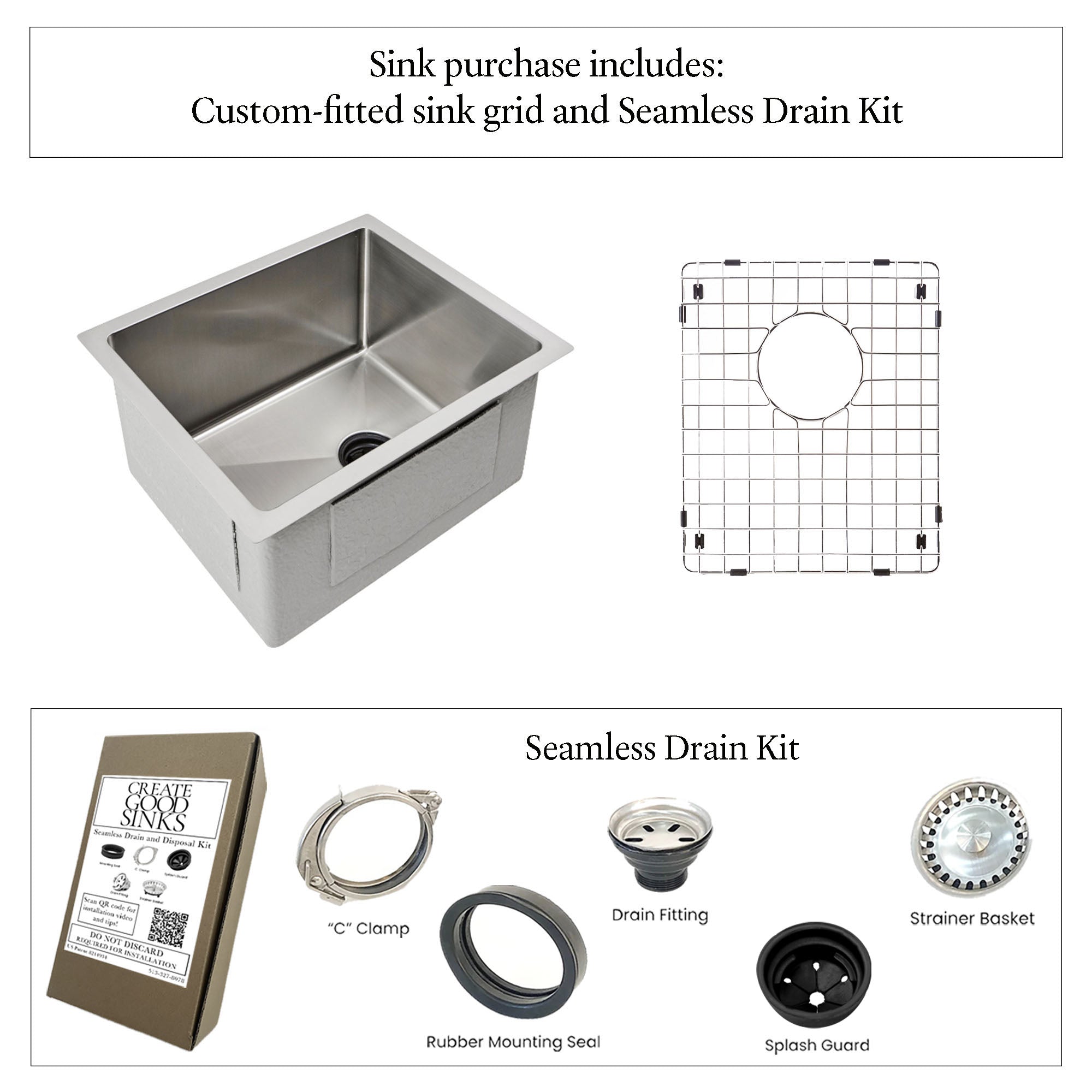 14" Stainless Steel Undermount Bar Sink - Classic Single Bowl - 9" Depth (5S14-9)