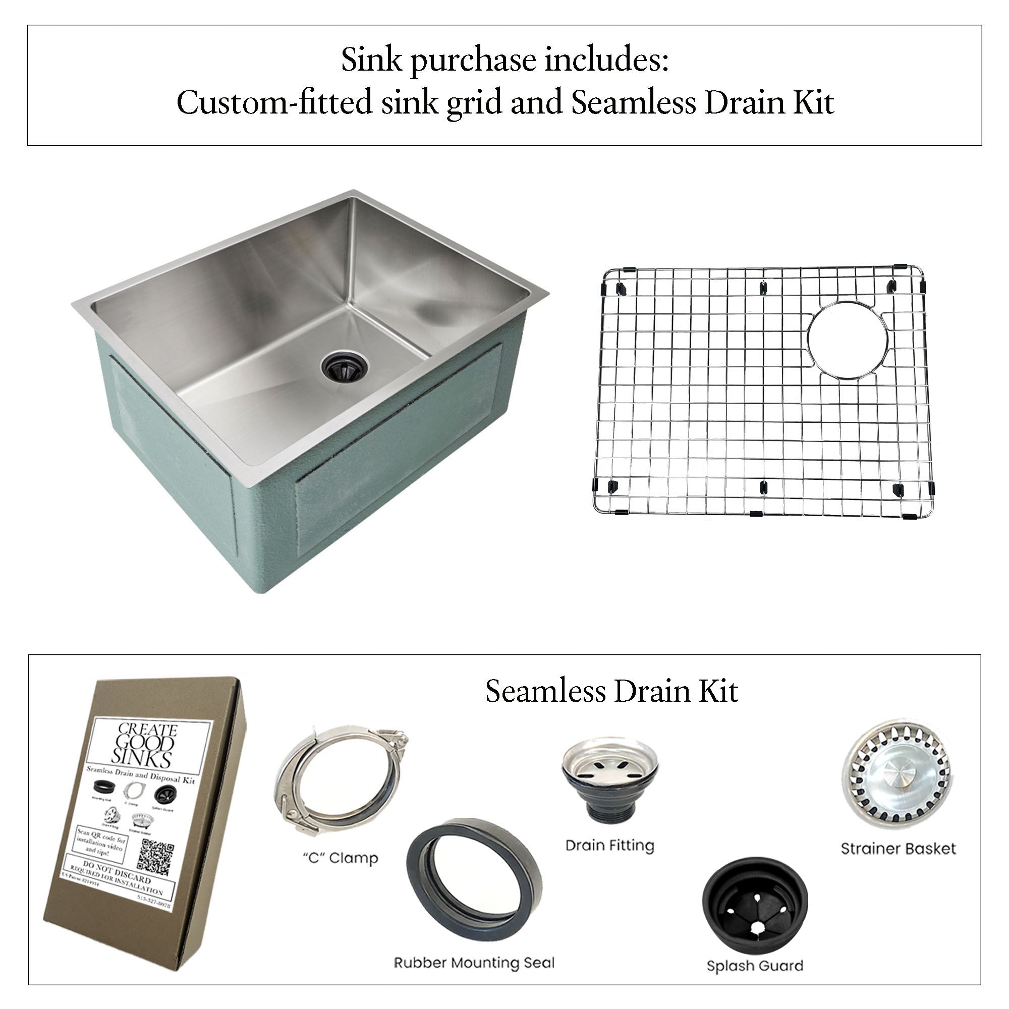 22" Stainless Steel Undermount Prep Sink - Classic Single Bowl - Offset Drain Right (5S22R)