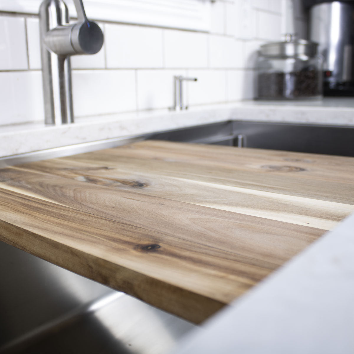 edge grain cutting board in high-quality under the counter stainless steel kitchen sink