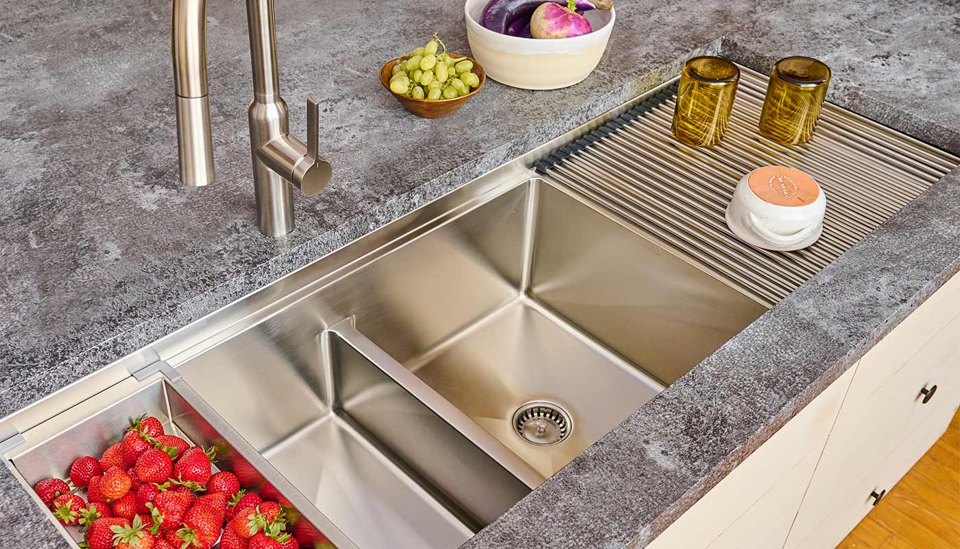 52 inch undermount stainless steel drainboard sink with two bowls