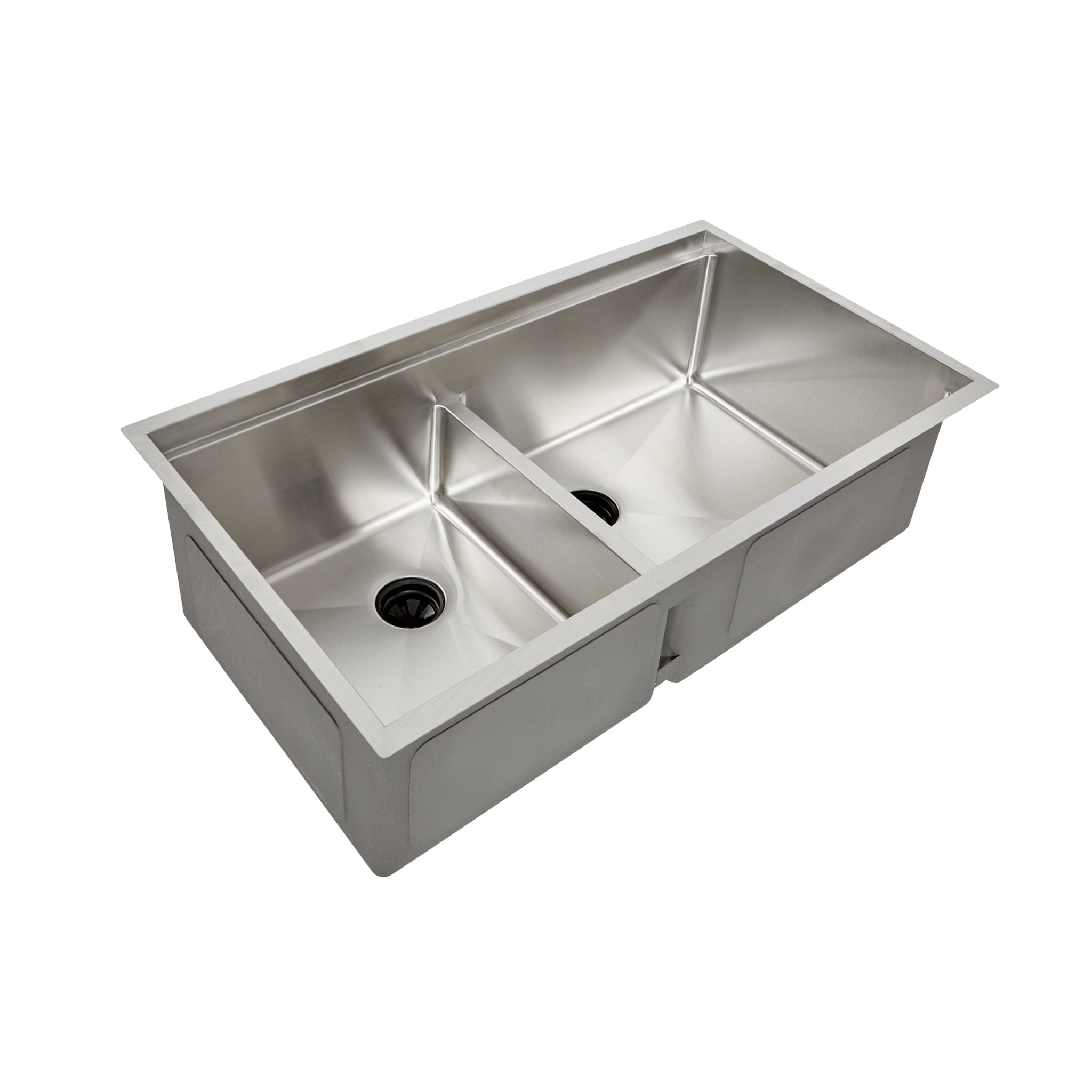1/2 Radius 34 Workstation Double Bowl Sink with low divide