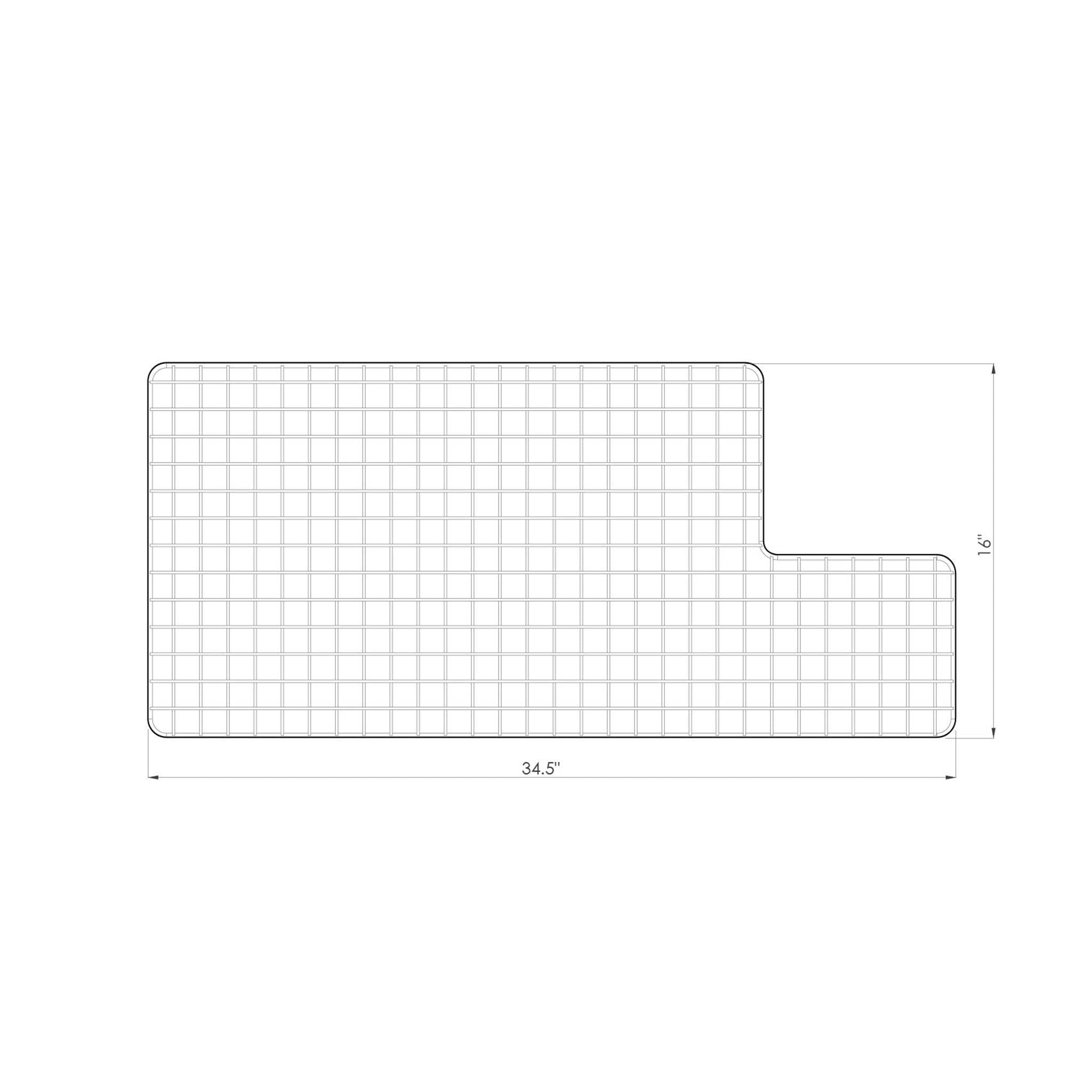 GRID Apron 37" stainless steel sink grid - right drain
