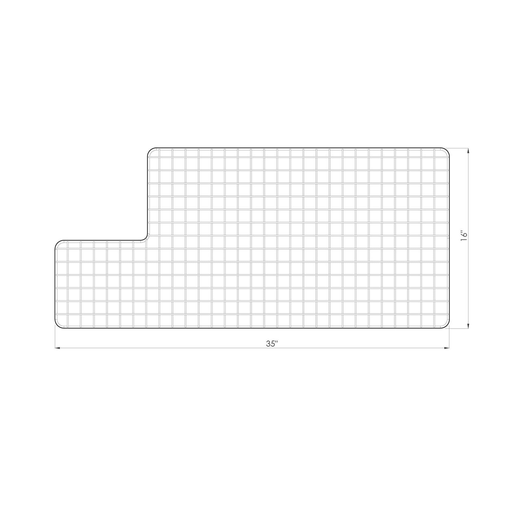 GRID - 37" stainless steel sink grid - left drain (GR-5LS37L)