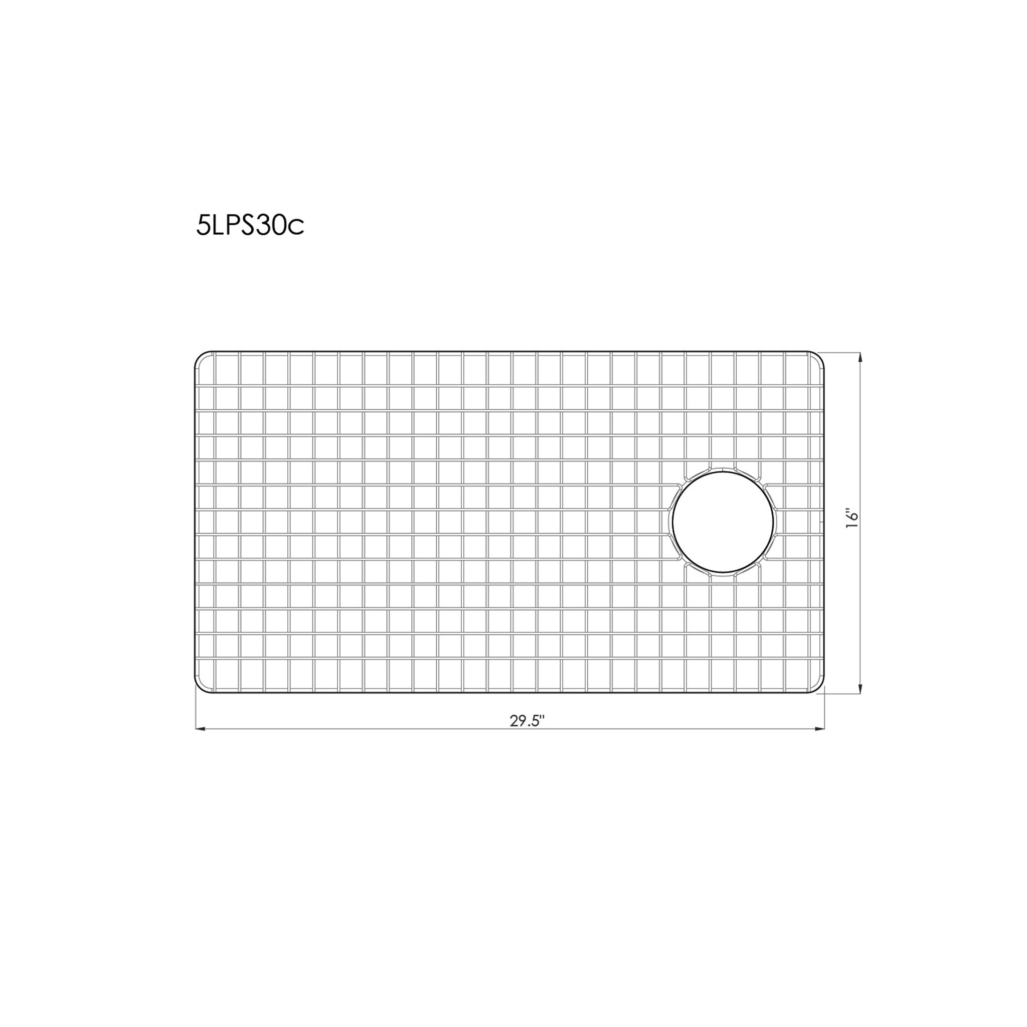 Products GRID - 30" drainboard - stainless steel sink grid - center drain