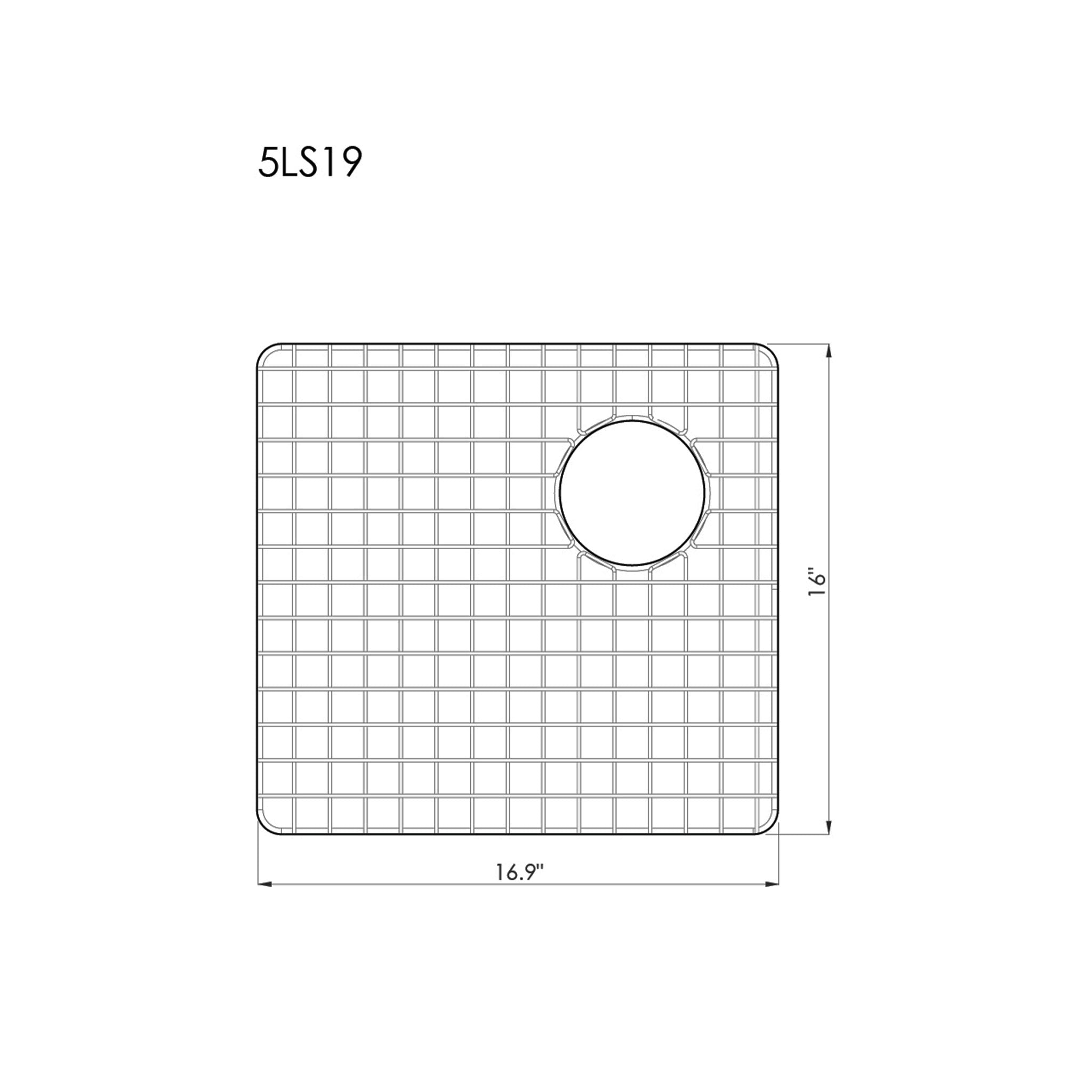 Products GRID - 19" stainless steel sink grid - right drain