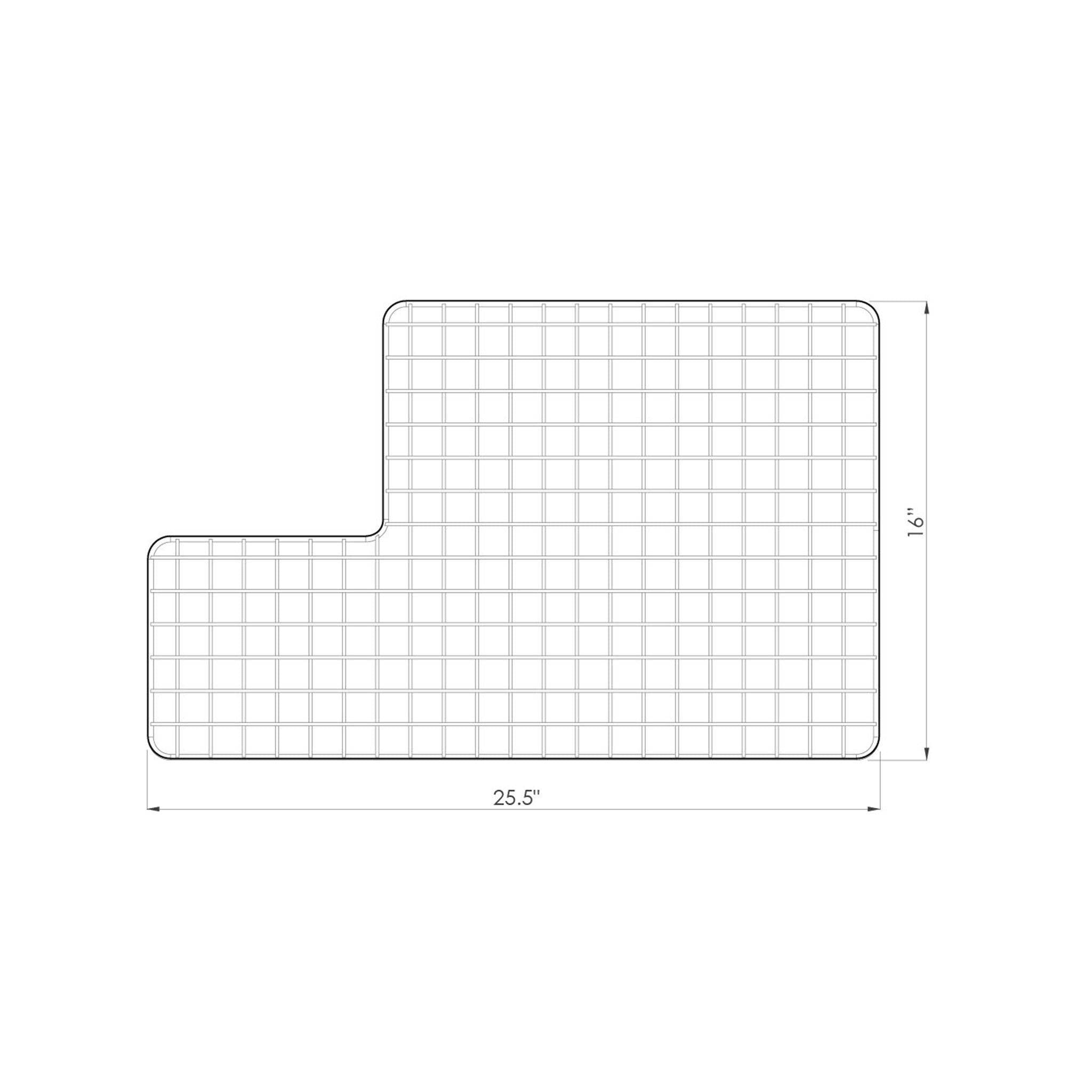 GRID - 28" stainless steel sink grid - left drain