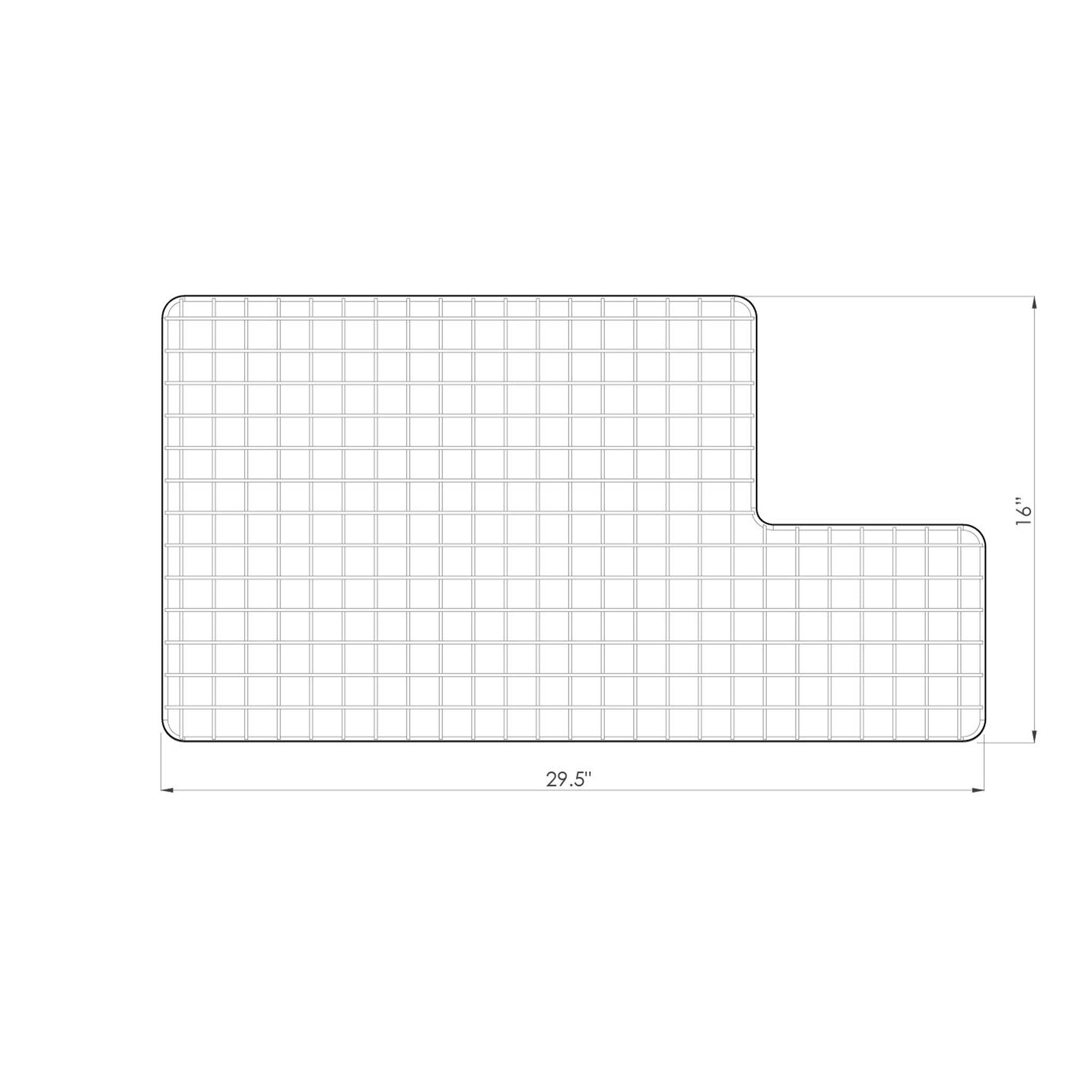 GRID - 33" apron front stainless steel sink grid - right drain