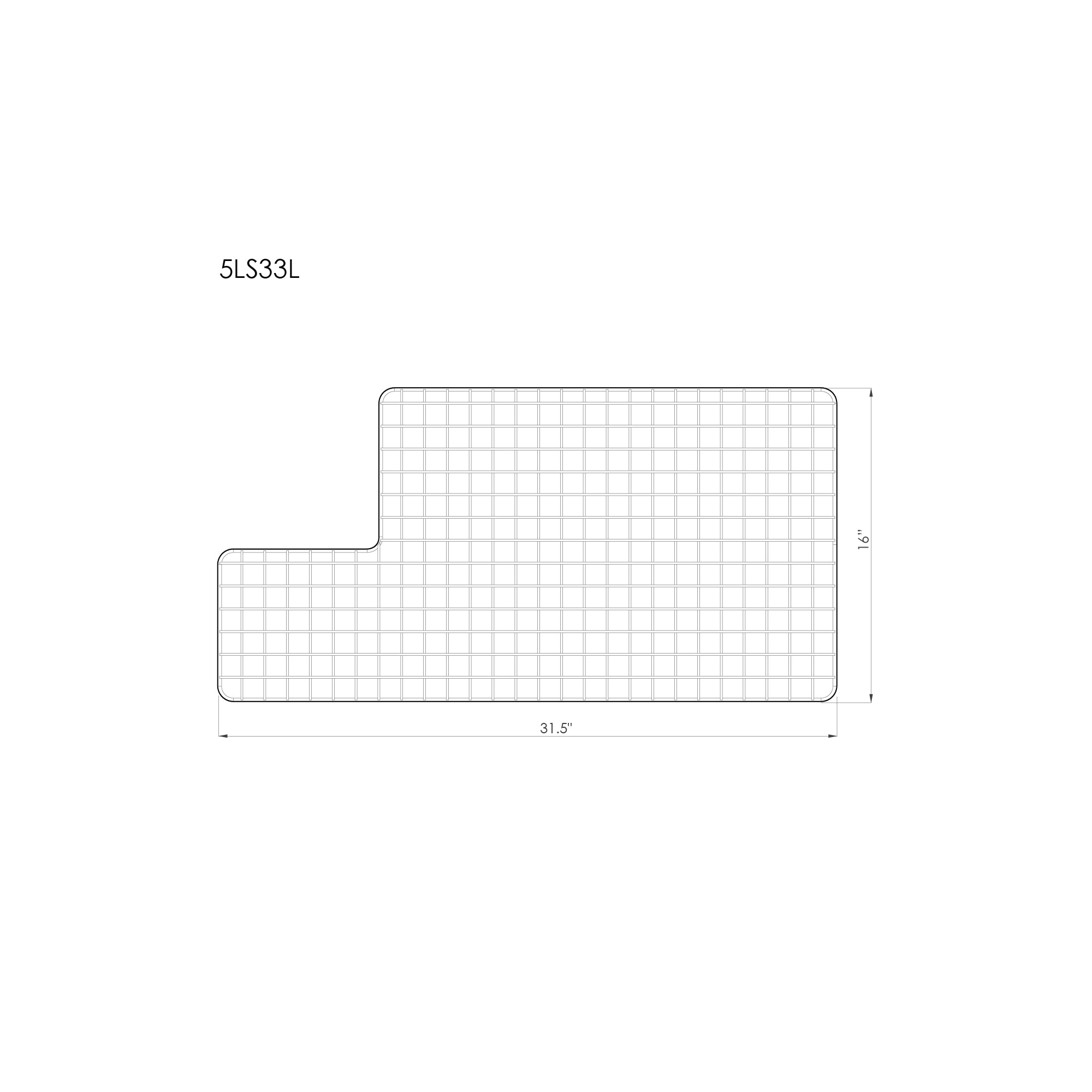 Products GRID - 33" stainless steel sink grid - left drain