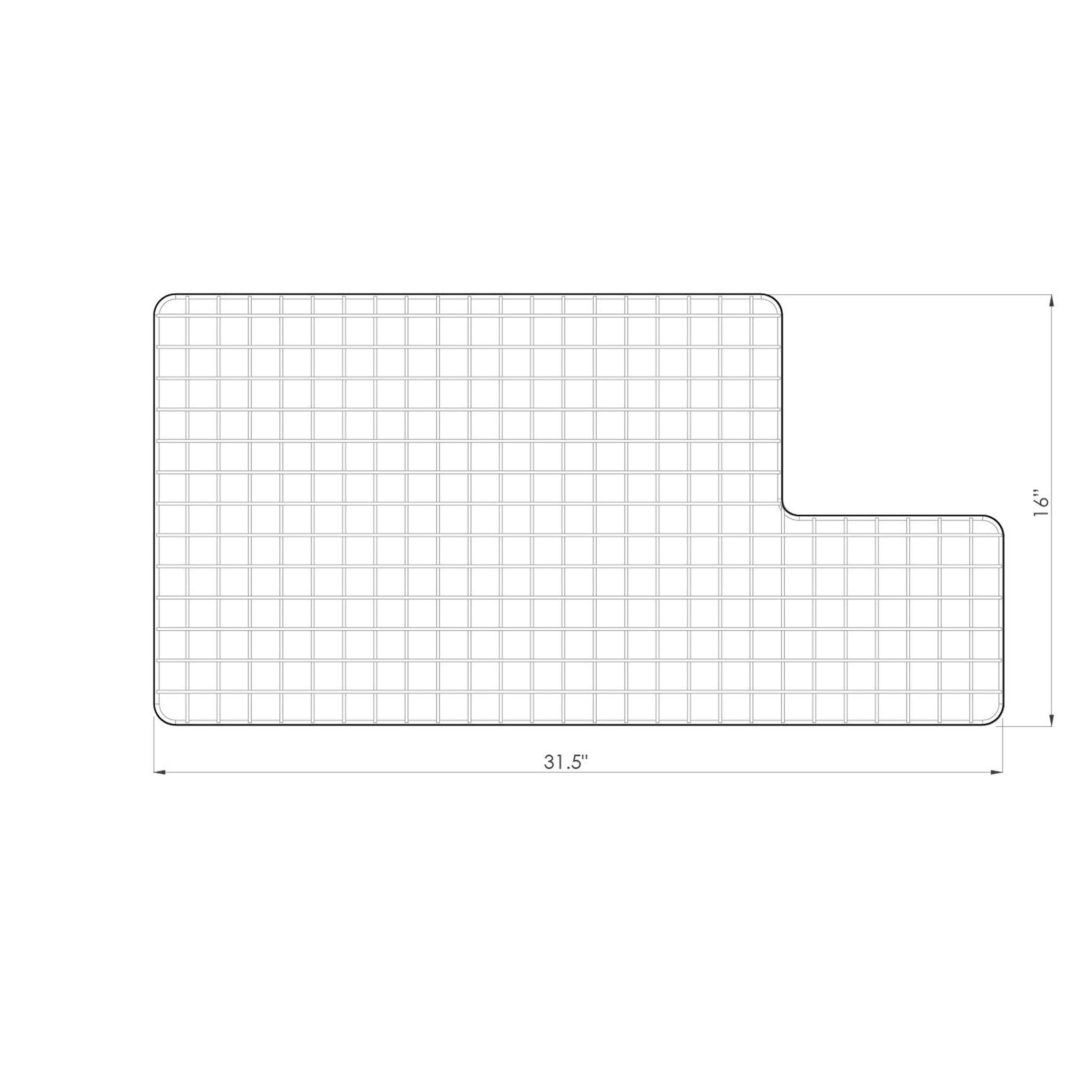 GRID - 33" stainless steel sink grid - right drain