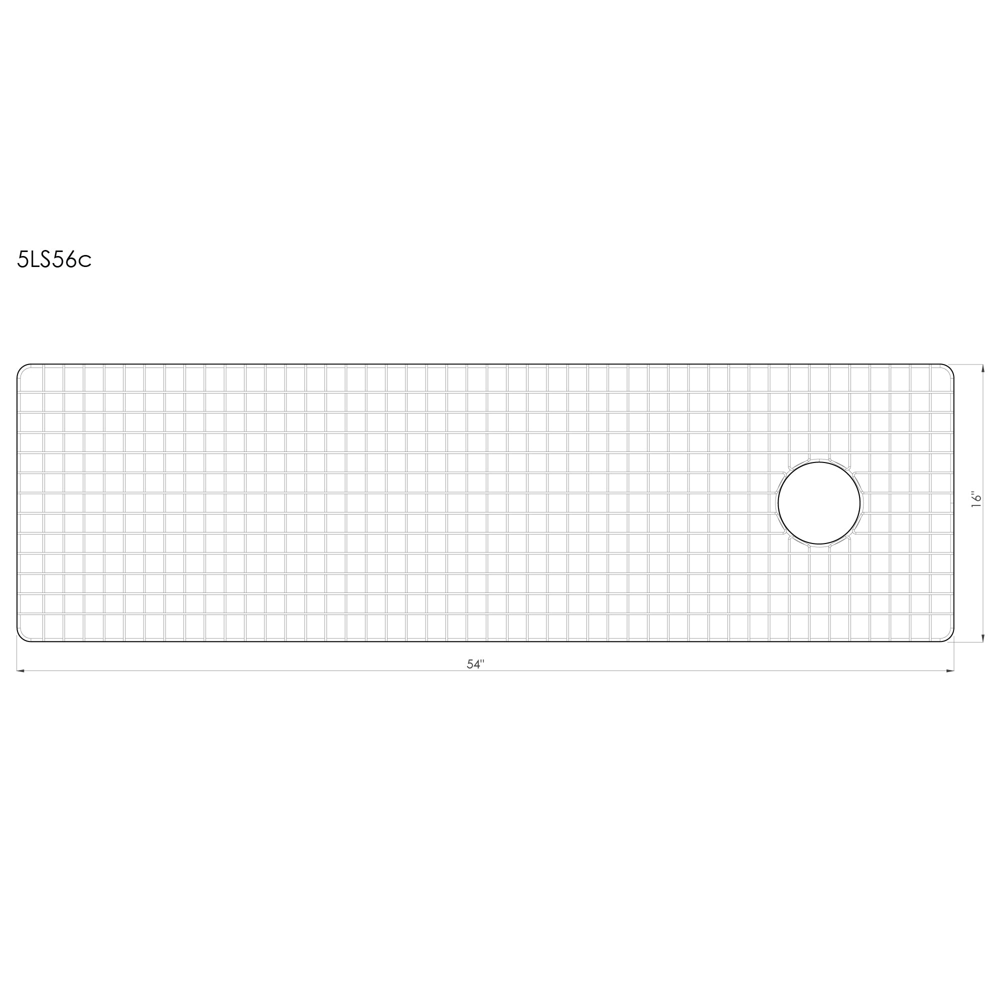 GRID - 56" stainless steel sink grid - offset - reversible