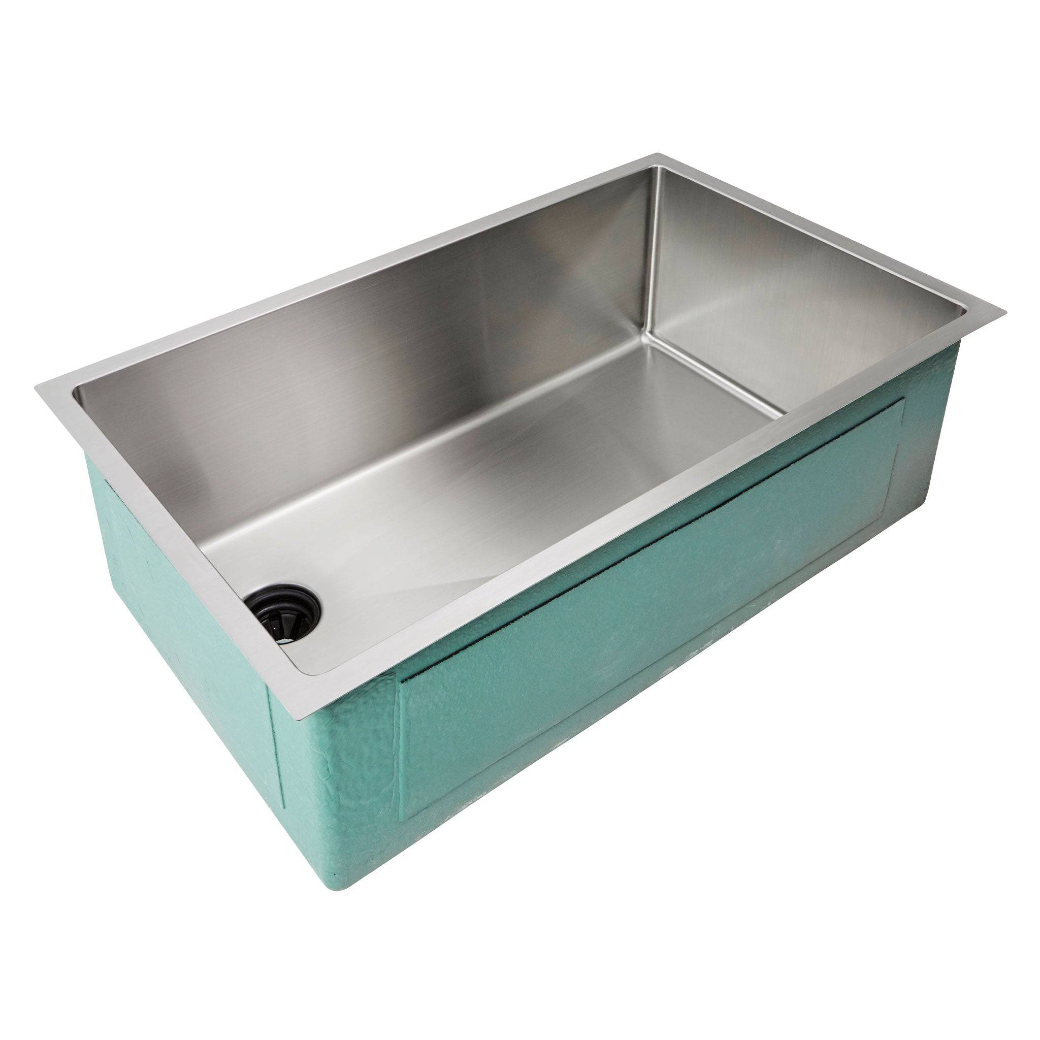33" Single Basin Square Kitchen Sink With Unified Drain