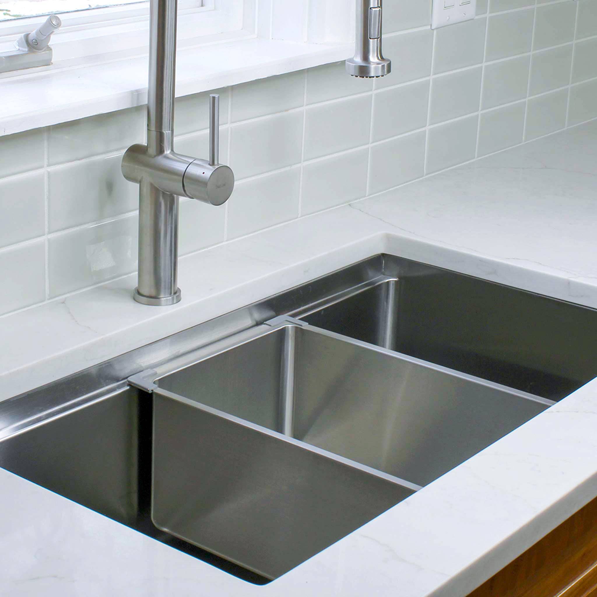Stainless steel Beverage Tub Accessory for 10 inch deep Workstation Sink from Create Good Sinks