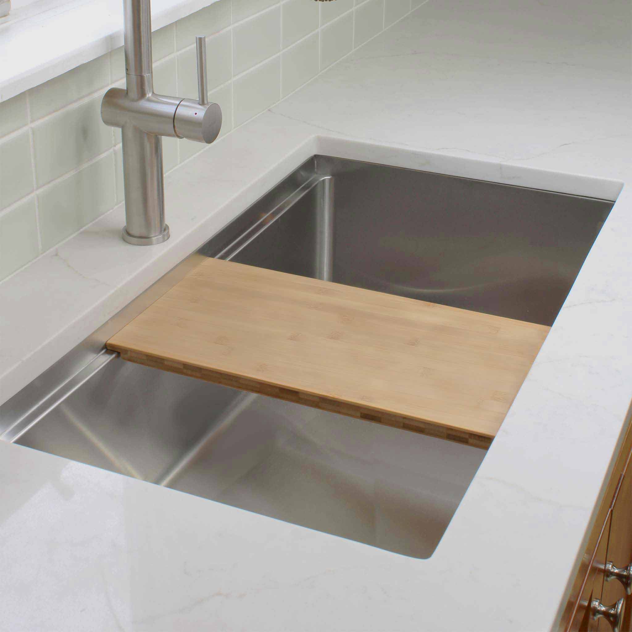 9 inch workstation sink bamboo cutting board accessory
