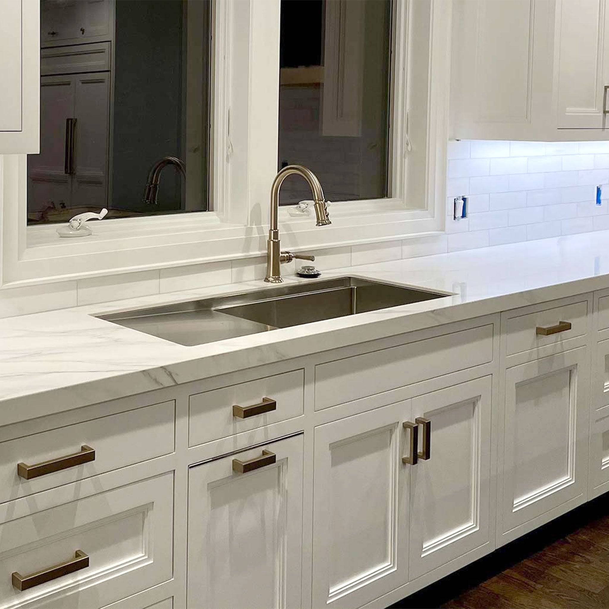 Installed 47" Drainboard Stainless Steel Workstation Kitchen Sink