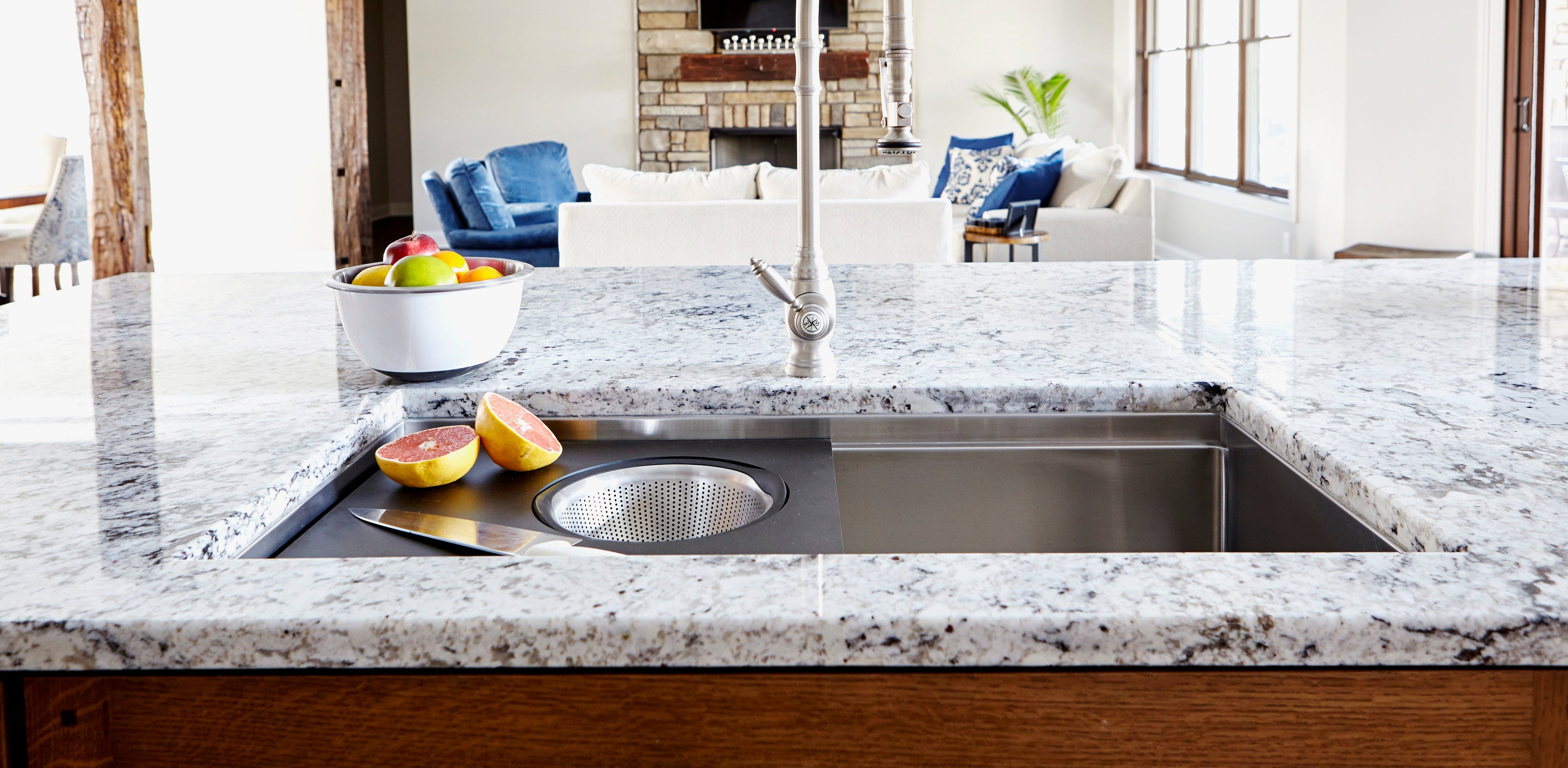Best-selling Create Good Sinks stainless steel workstation kitchen sink installed in a modern kitchen