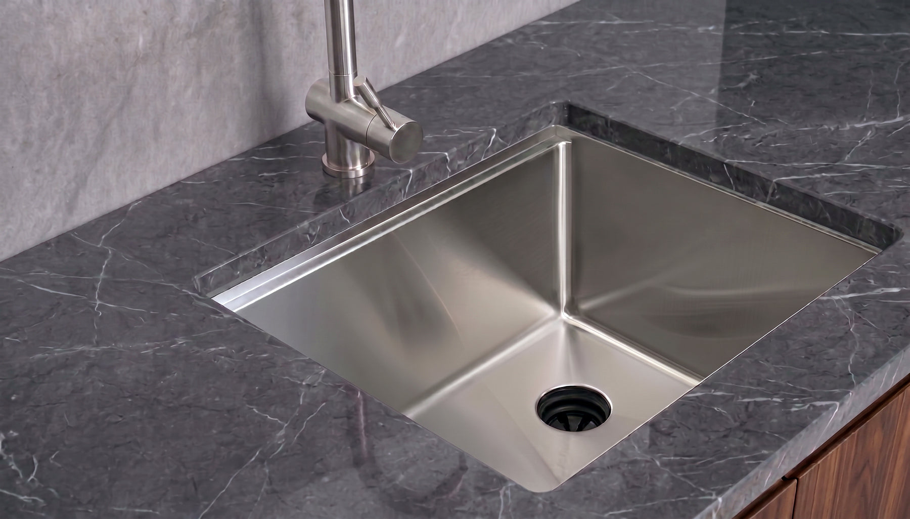 Stainless steel undermount prep or bar sink