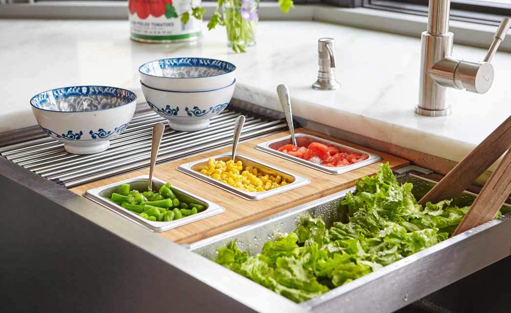 Stainless steel ledge sink accessories