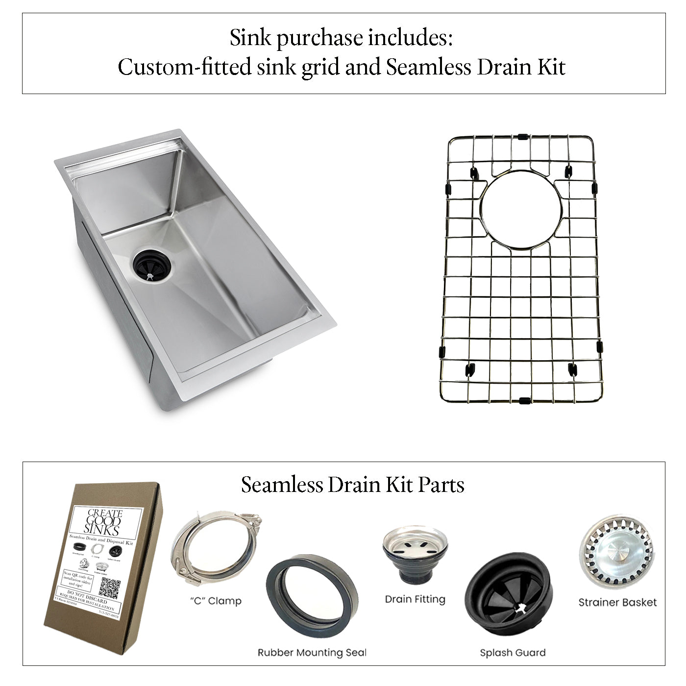 10" Workstation Prep Sink - Single Bowl - 8" deep (5LS10-8)