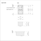 Dimensions for Create Good Sinks 10 inch stainless steel undermount workstation sink. Great size sink for bar, prep area, or coffee station.