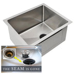 14 inch single basin stainless steel undermount kitchen sink. Small sink for pantry, bar, or prep area.