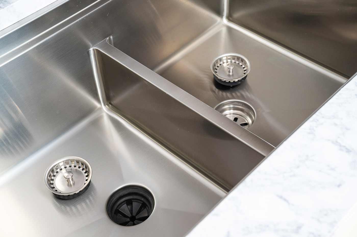 stainless steel undermount double bowl workstation sink