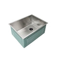 22-inch stainless steel undermount prep sink with a classic single bowl and right offset drain. Made of 16-gauge steel with 1/2-inch radius corners.