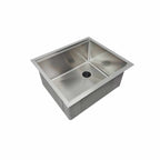 22-inch undermount stainless steel prep sink with a single bowl and offset drain. Features a sleek, modern design with 1/2-inch radius corners.