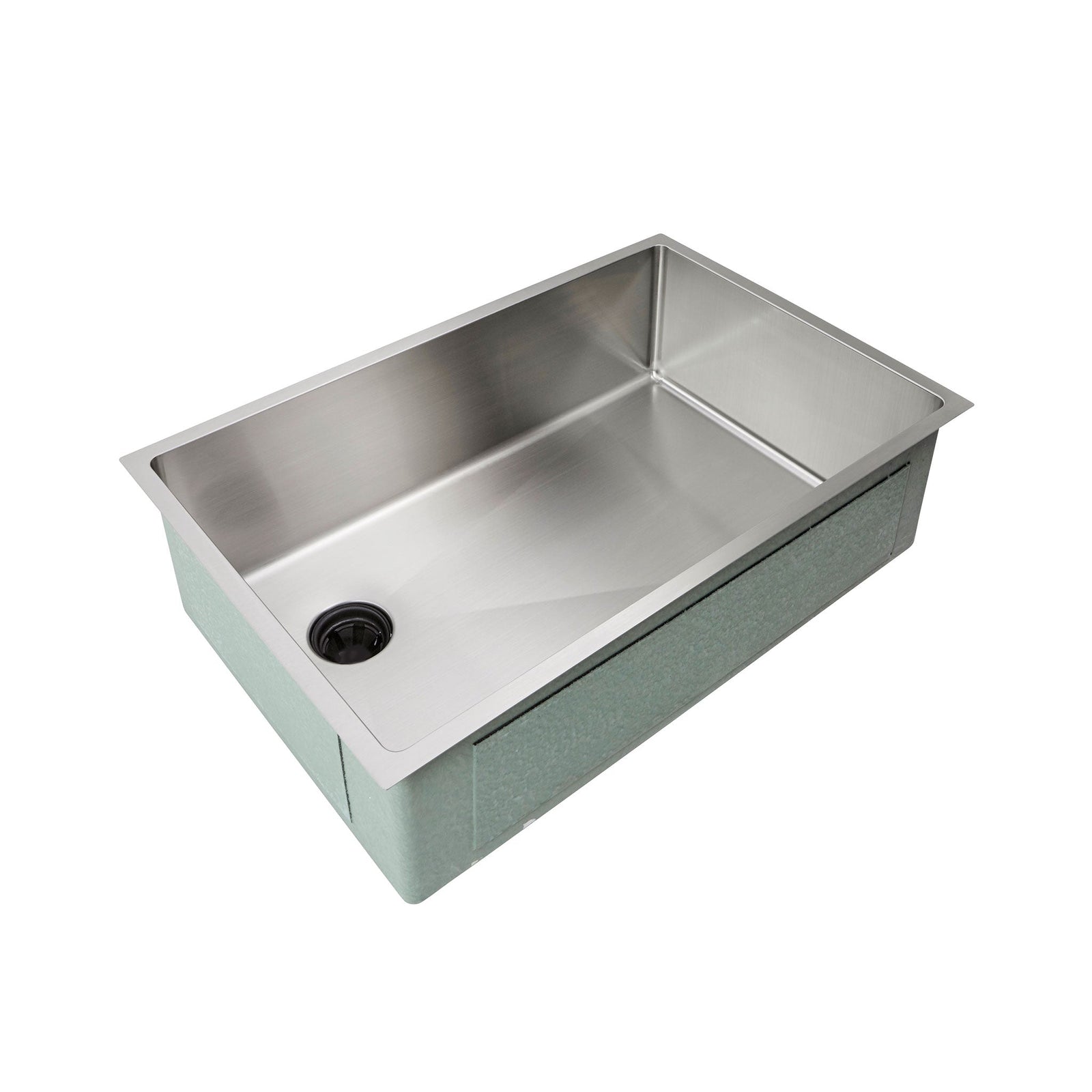 28" Undermount Sink Single Bowl 16 Gauge Stainless Steel Kitchen Sink Offset Drain Left