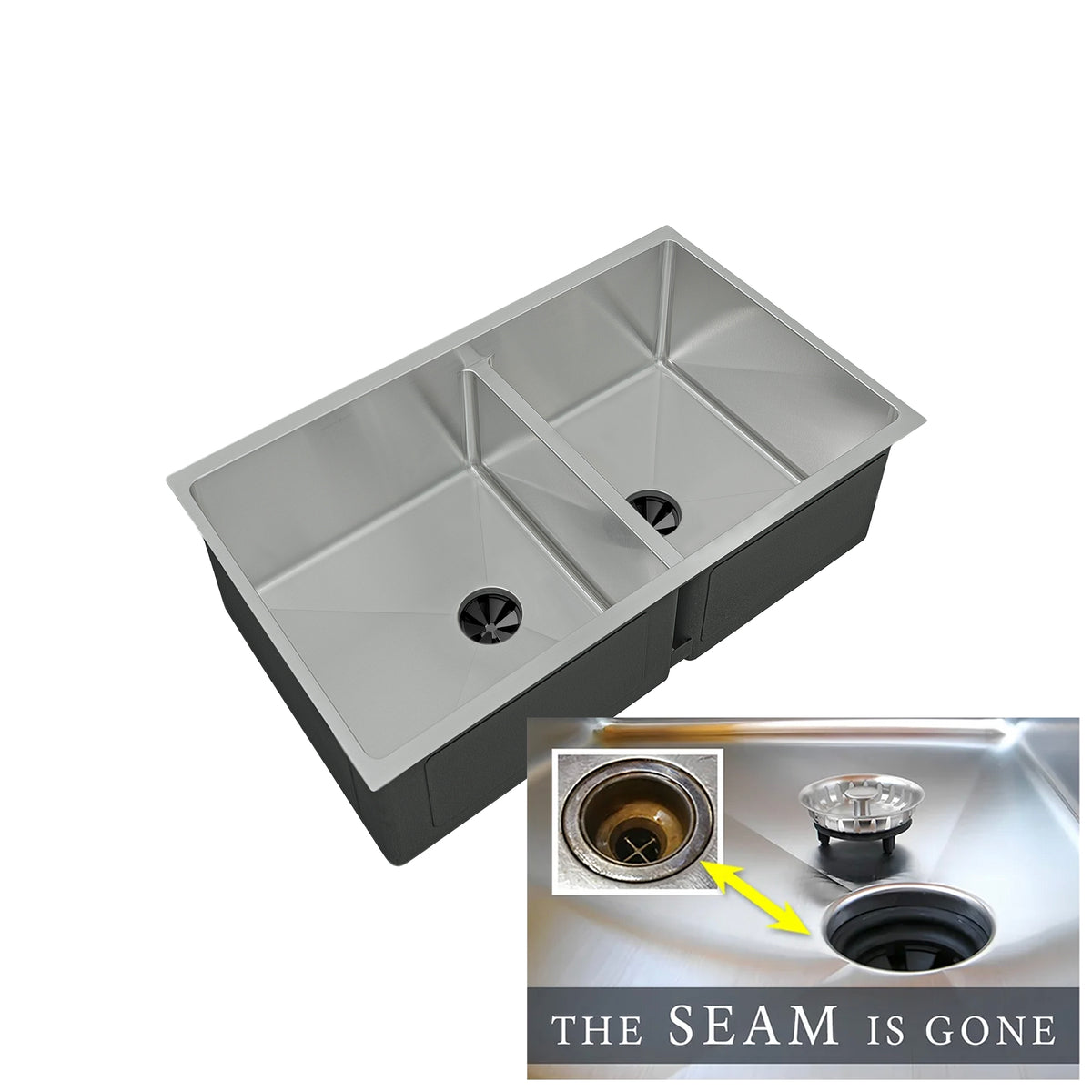 Double Bowl Stainless Steel Waterfall Kitchen Sinks - Kitchen Sink and Double Bowl Stainless Steel Waterfall Kitchen Sinks - Kitchen Sink and