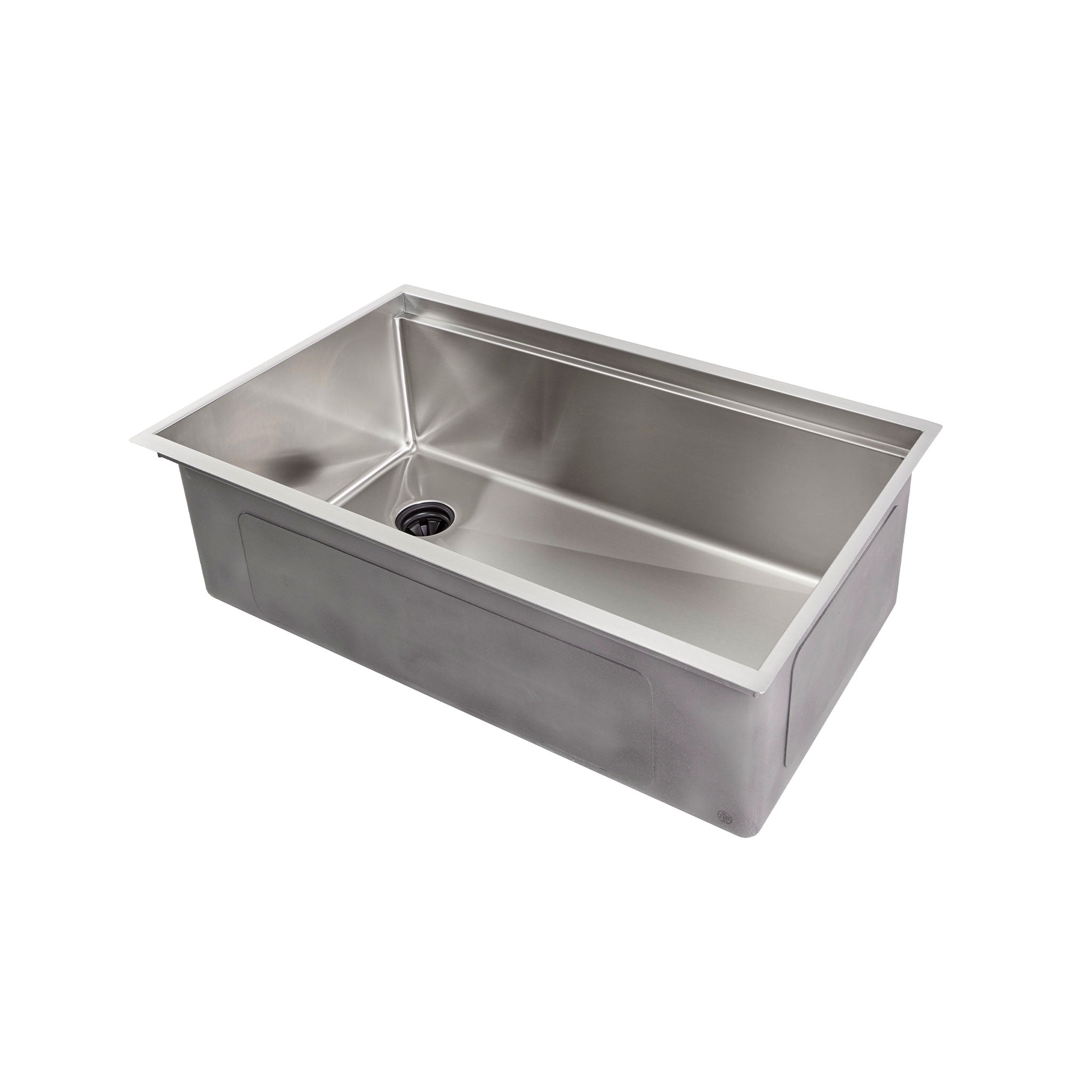 31 inch stainless steel undermount workstation sink. Single basin kitchen sink with offset left drain 