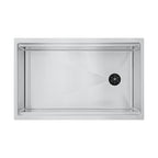 Top-down view of the Create Good Sinks 5LS31C-10 stainless steel workstation kitchen sink.