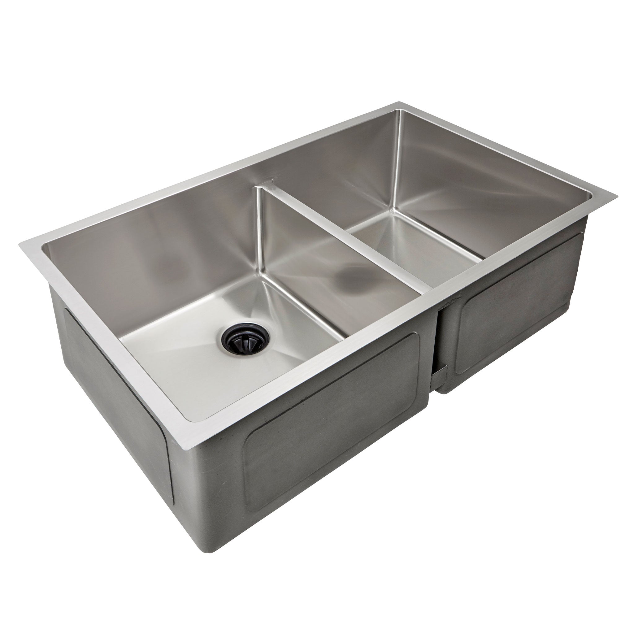 32 inch 16 gauge stainless steel undermount double basin kitchen sink with smart low divide and 60/40 split