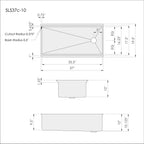 37 inch stainless steel workstation kitchen sink with reversible offset drain