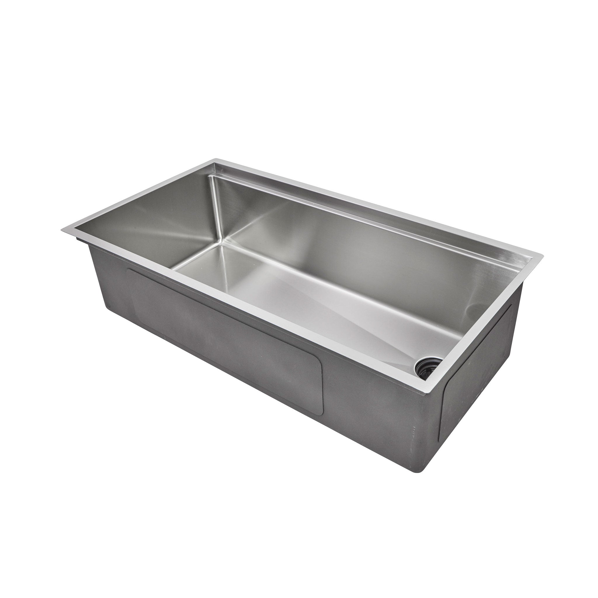 37 inch stainless steel undermount workstation sink with offset seamless drain on the right